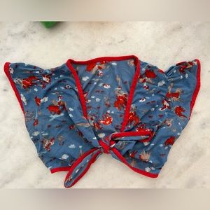 Vintage tie front shirt with cowboys